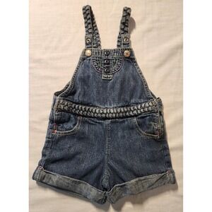 OshKosh B'Gosh Overalls Toddler Girl Size 2T Denim Vestbak Shortalls One‎ Piece
